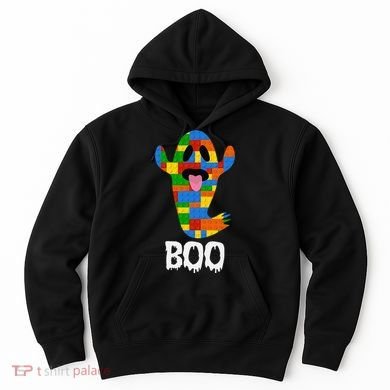 Building Blocks Ghost Boo Master Builder Halloween Hoodie