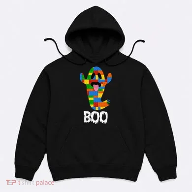 Building Blocks Ghost Boo Master Builder Halloween Hoodie