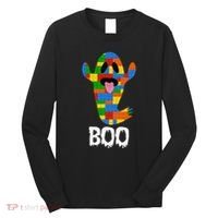 Building Blocks Ghost Boo Master Builder Halloween Long Sleeve Shirt thumb 0