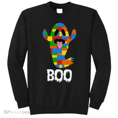 Building Blocks Ghost Boo Master Builder Halloween Sweatshirt