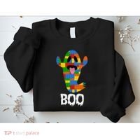 Building Blocks Ghost Boo Master Builder Halloween Sweatshirt thumb 2