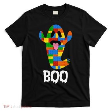 Building Blocks Ghost Boo Master Builder Halloween T-Shirt