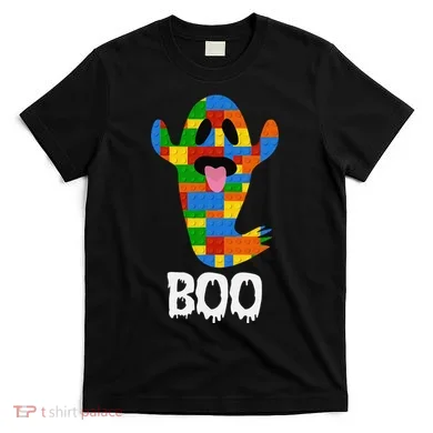Building Blocks Ghost Boo Master Builder Halloween T-Shirt
