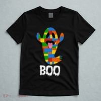 Building Blocks Ghost Boo Master Builder Halloween T-Shirt thumb 5