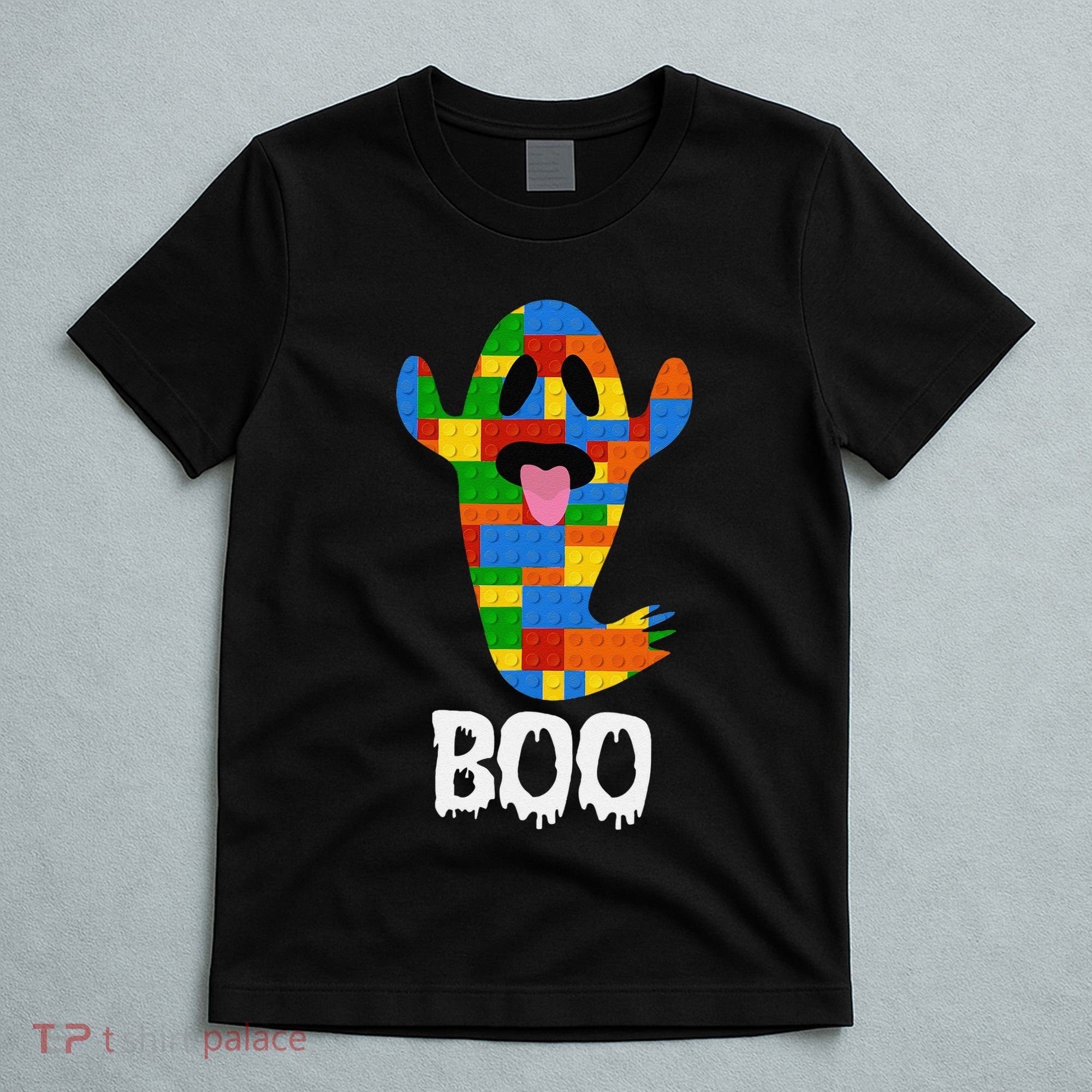Building Blocks Ghost Boo Master Builder Halloween T-Shirt