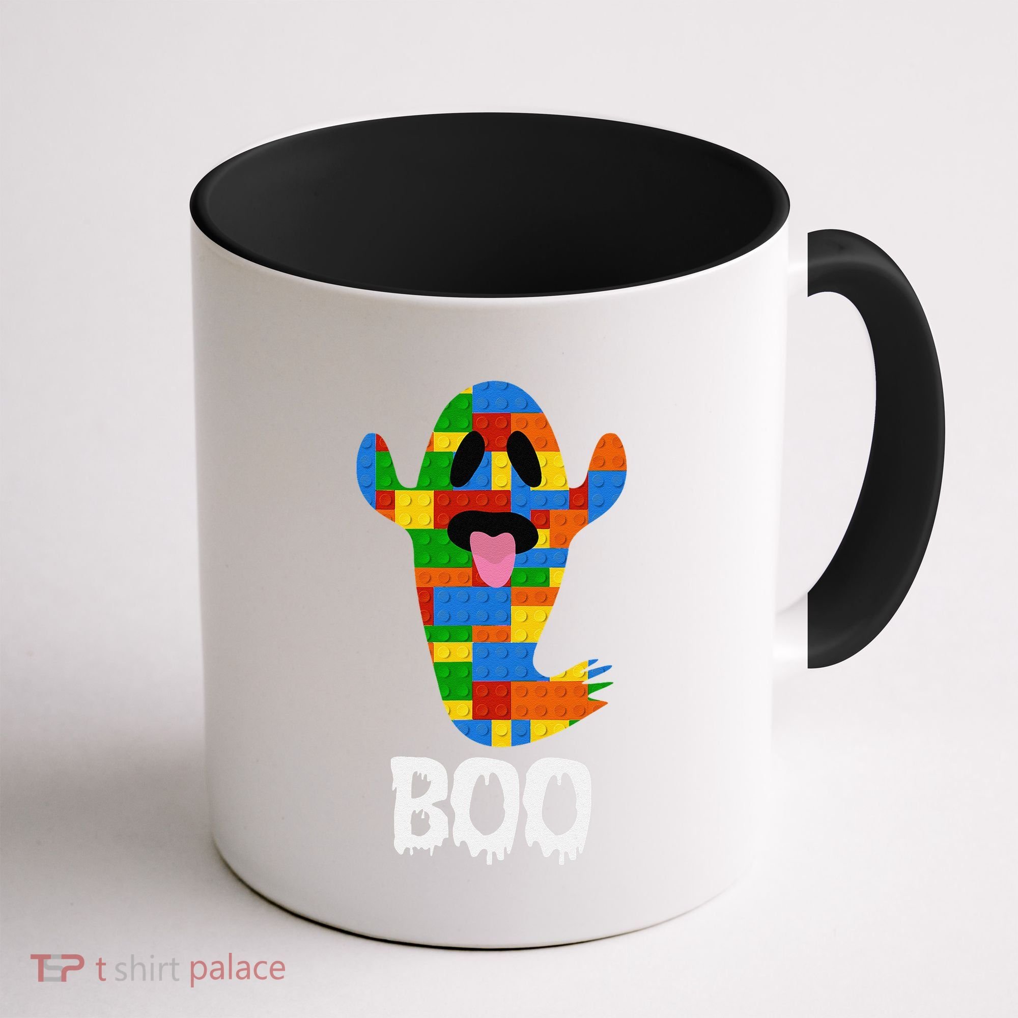 Building Blocks Ghost Boo Master Builder Halloween Coffee Mug