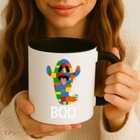Building Blocks Ghost Boo Master Builder Halloween Coffee Mug thumb 3