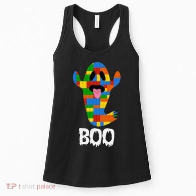 Building Blocks Ghost Boo Master Builder Halloween Women's Tank Top