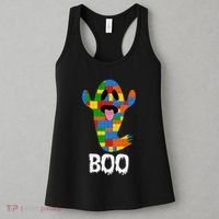 Building Blocks Ghost Boo Master Builder Halloween Women's Tank Top thumb 3