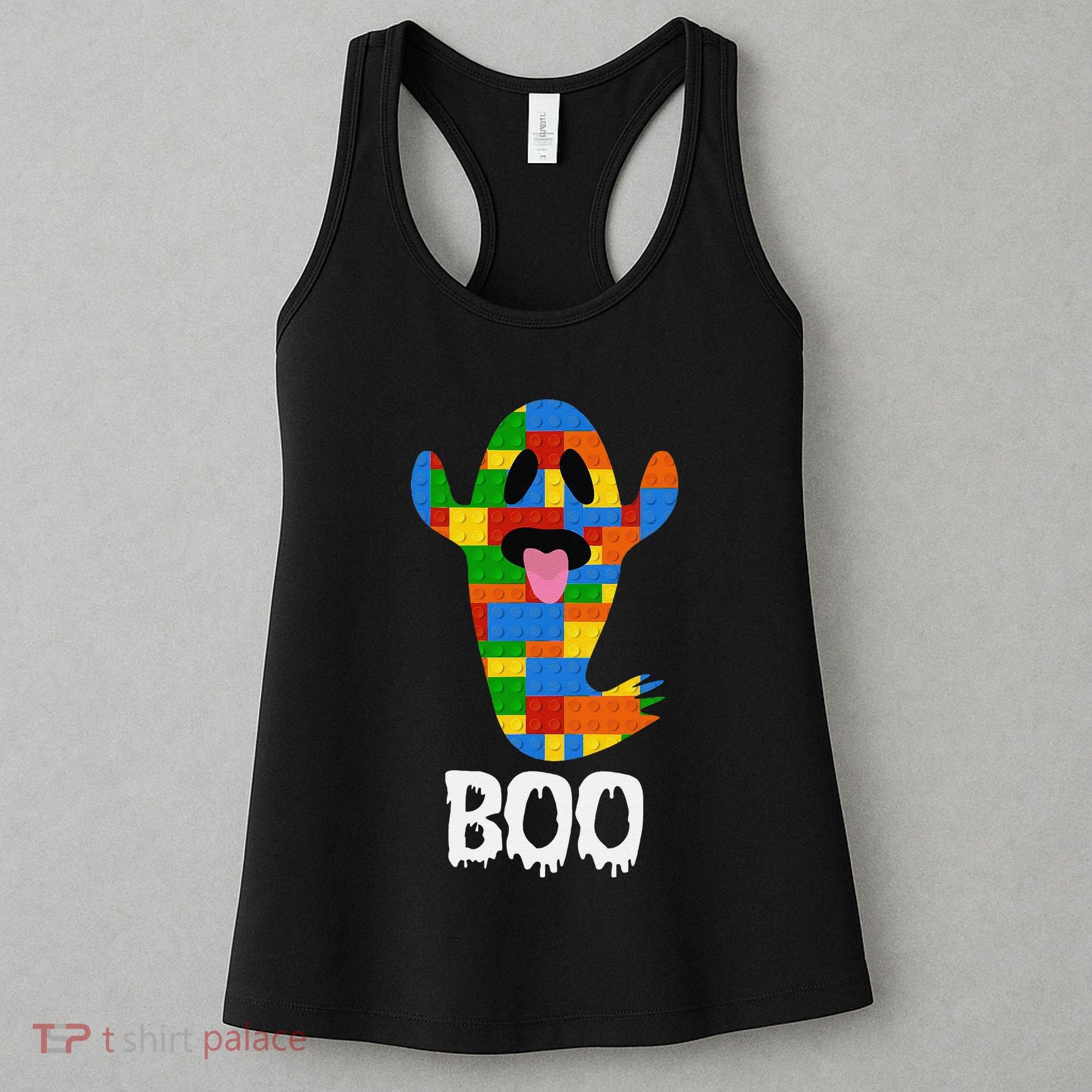 Building Blocks Ghost Boo Master Builder Halloween Women's Tank Top