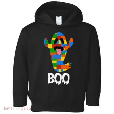 Building Blocks Ghost Boo Master Builder Halloween Toddler Hoodie