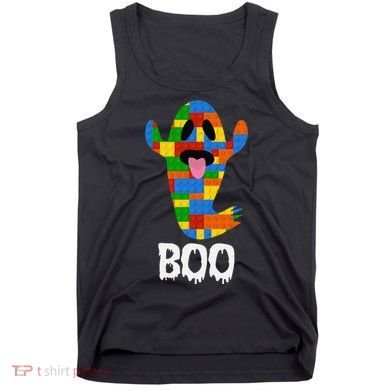 Building Blocks Ghost Boo Master Builder Halloween Tank Top
