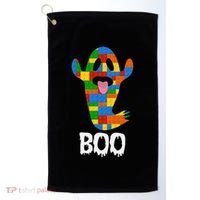 Building Blocks Ghost Boo Master Builder Halloween Golf Towel thumb 0