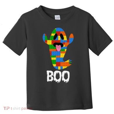 Building Blocks Ghost Boo Master Builder Halloween Toddler T-Shirt