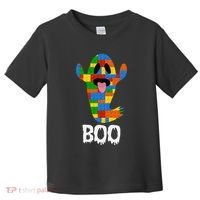 Building Blocks Ghost Boo Master Builder Halloween Toddler T-Shirt thumb 0
