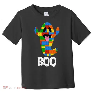 Building Blocks Ghost Boo Master Builder Halloween Toddler T-Shirt