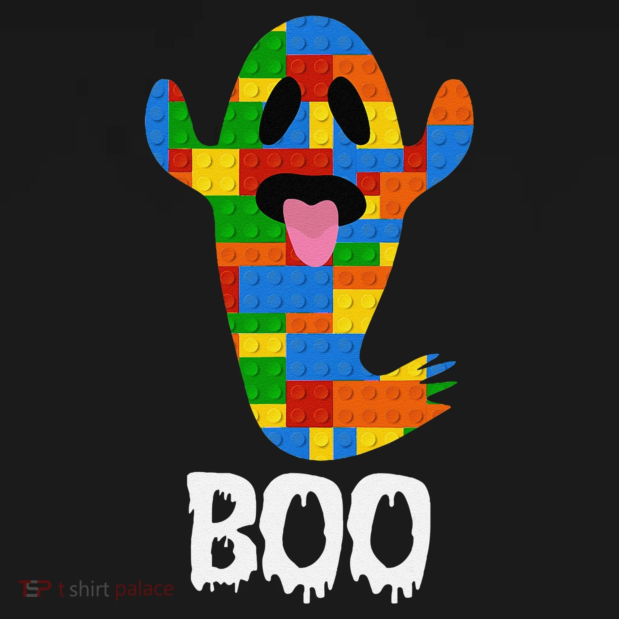 Building Blocks Ghost Boo Master Builder Halloween Toddler T-Shirt