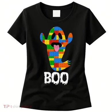 Building Blocks Ghost Boo Master Builder Halloween Women's T-Shirt