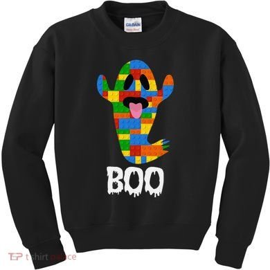 Building Blocks Ghost Boo Master Builder Halloween Kids Sweatshirt