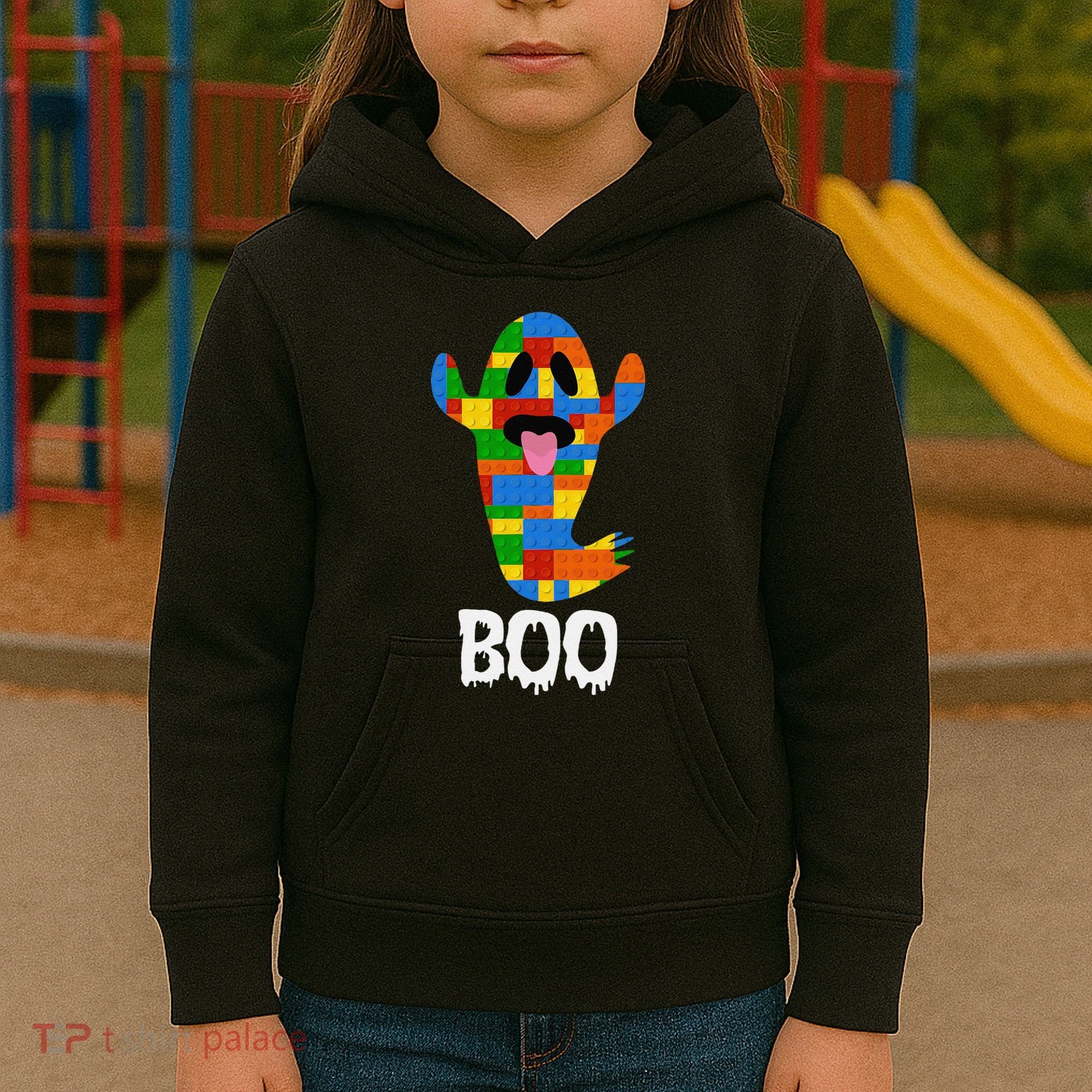 Building Blocks Ghost Boo Master Builder Halloween Kids Hoodie