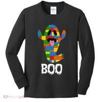 Building Blocks Ghost Boo Master Builder Halloween Kids Long Sleeve Shirt thumb 0