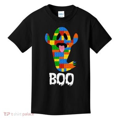 Building Blocks Ghost Boo Master Builder Halloween Kids T-Shirt