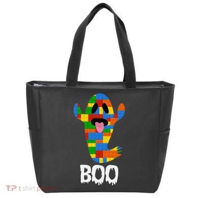 Building Blocks Ghost Boo Master Builder Halloween Tote Bag