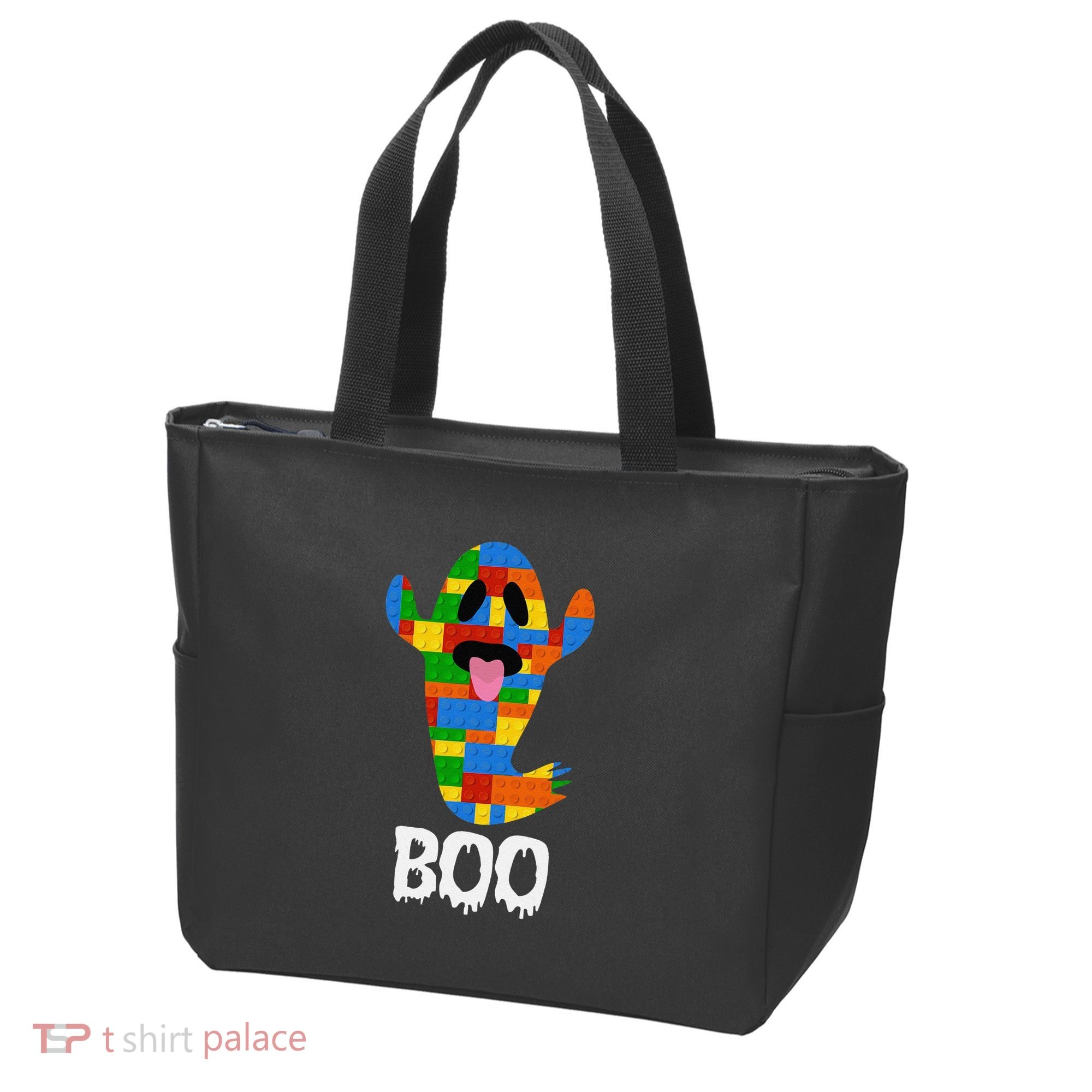 Building Blocks Ghost Boo Master Builder Halloween Tote Bag