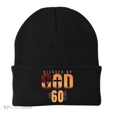Blessed By God For 60 Years 60th Birthday Religious Theme Beanie