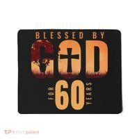 Blessed By God For 60 Years 60th Birthday Religious Theme Mousepad thumb 0