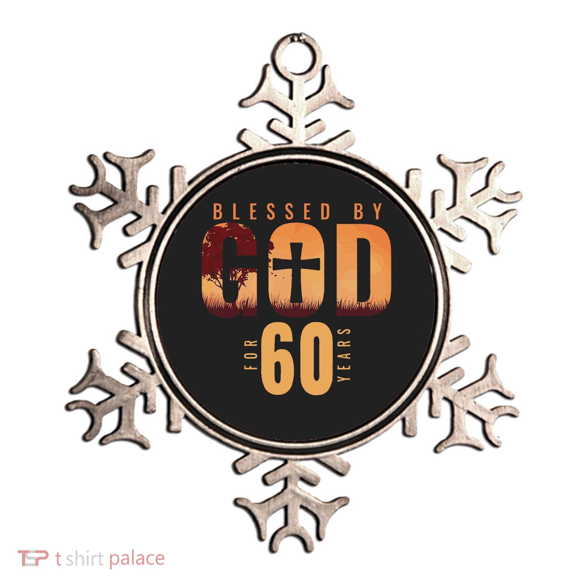 Blessed By God For 60 Years 60th Birthday Religious Theme Ornament