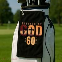 Blessed By God For 60 Years 60th Birthday Religious Theme Golf Towel thumb 2