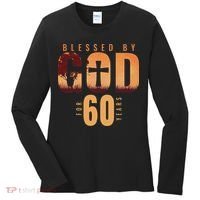 Blessed By God For 60 Years 60th Birthday Religious Theme Women's Long Sleeve Shirt thumb 0