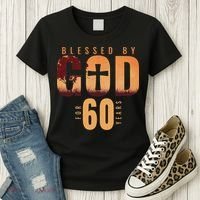 Blessed By God For 60 Years 60th Birthday Religious Theme Women's T-Shirt thumb 3