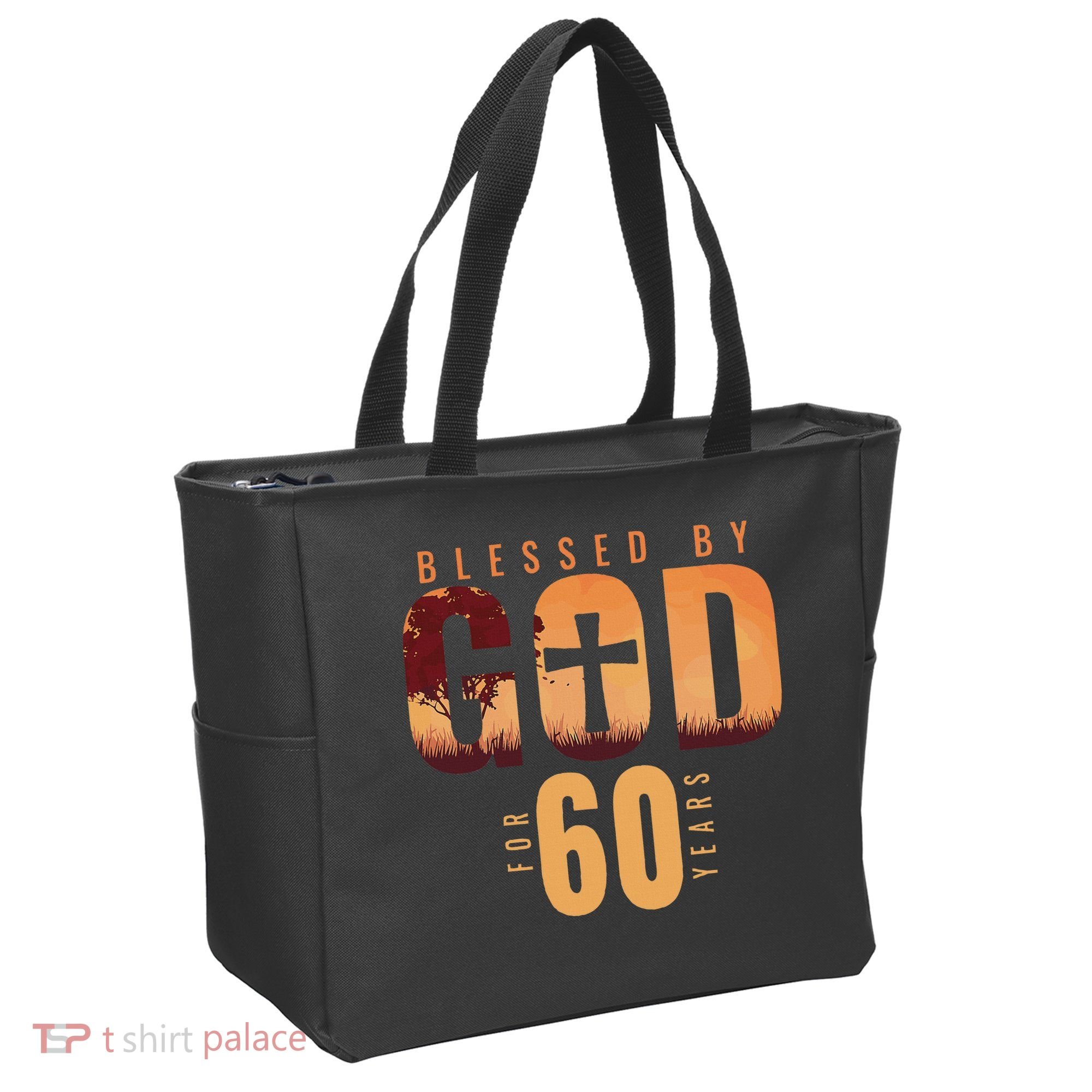 Blessed By God For 60 Years 60th Birthday Religious Theme Tote Bag