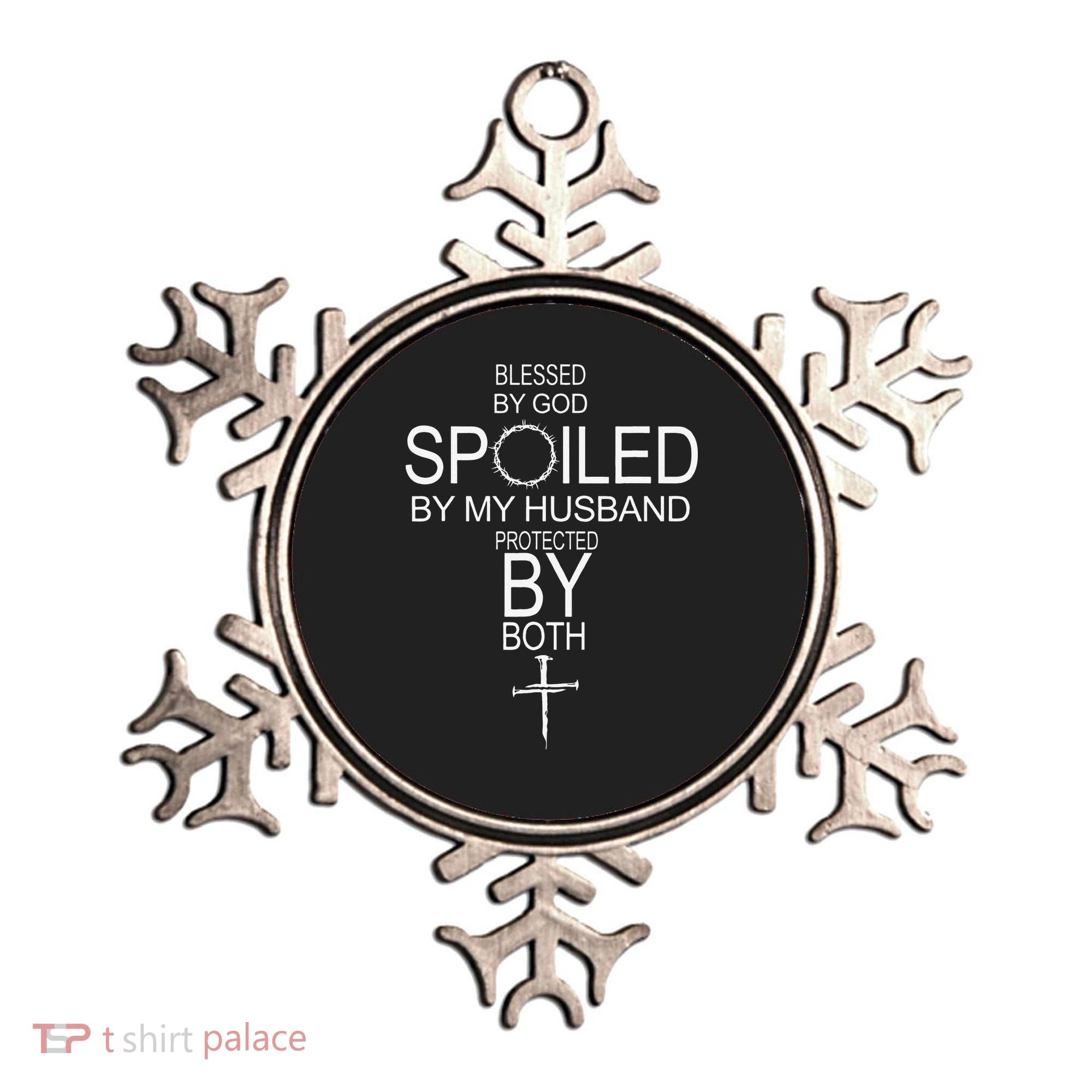 Blessed By God Spoiled By My Husband Protected By Boths Ornament
