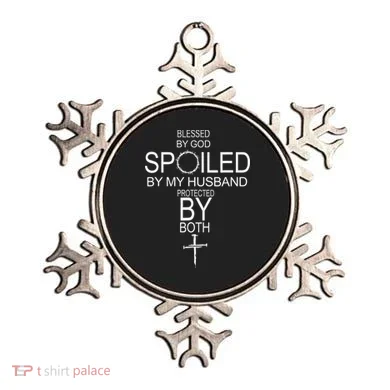 Blessed By God Spoiled By My Husband Protected By Boths Ornament