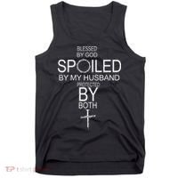 Blessed By God Spoiled By My Husband Protected By Boths Tank Top thumb 0