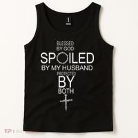 Blessed By God Spoiled By My Husband Protected By Boths Tank Top thumb 2