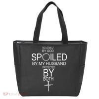 Blessed By God Spoiled By My Husband Protected By Boths Tote Bag thumb 0