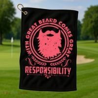 Bushy Beard Goatee Beard Full Beard Bearded Golf Towel thumb 1