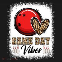 Bleached Bowling Game Day Vibes Bowling Mom Game Day Season Gift Backpack thumb 2