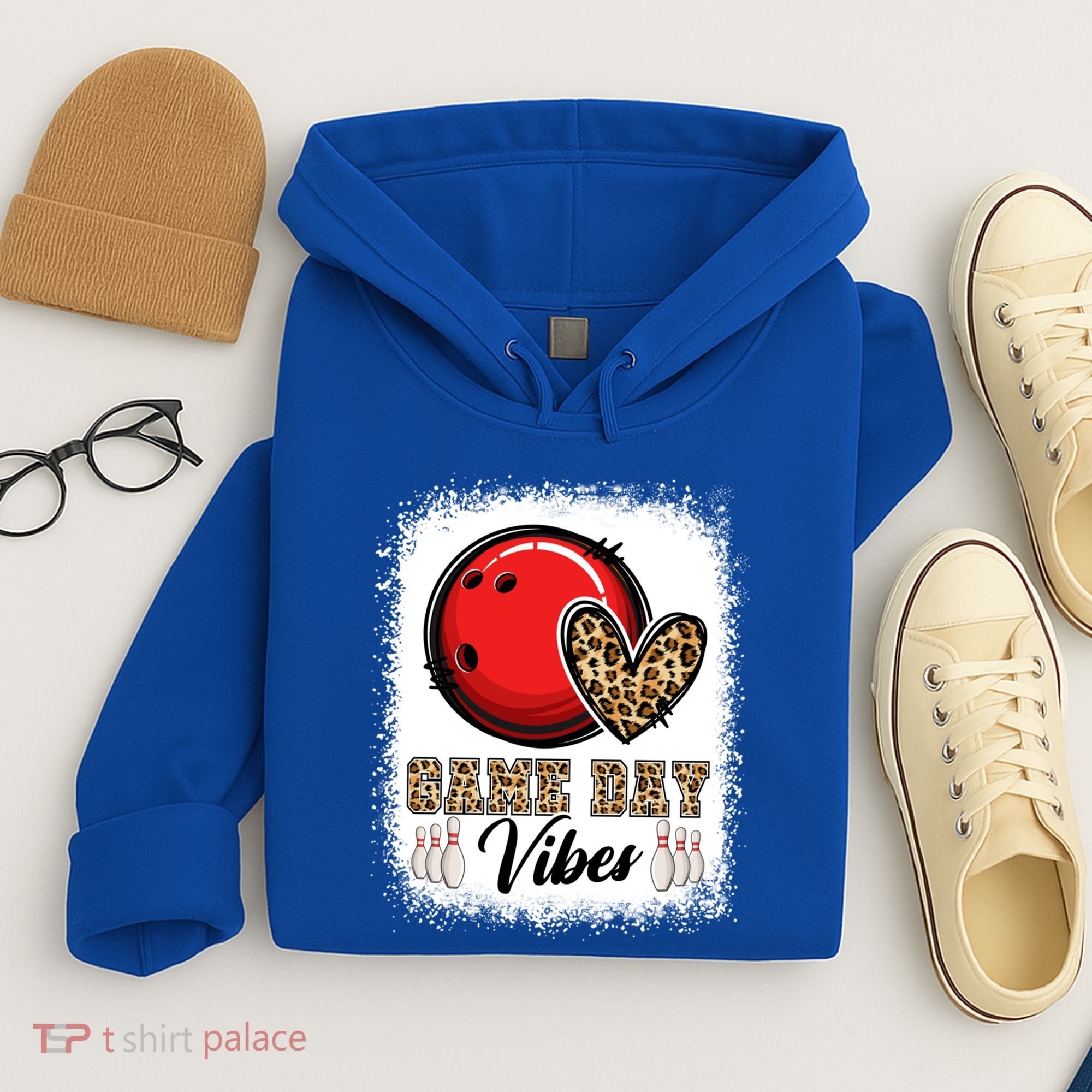 Bleached Bowling Game Day Vibes Bowling Mom Game Day Season Gift Hoodie