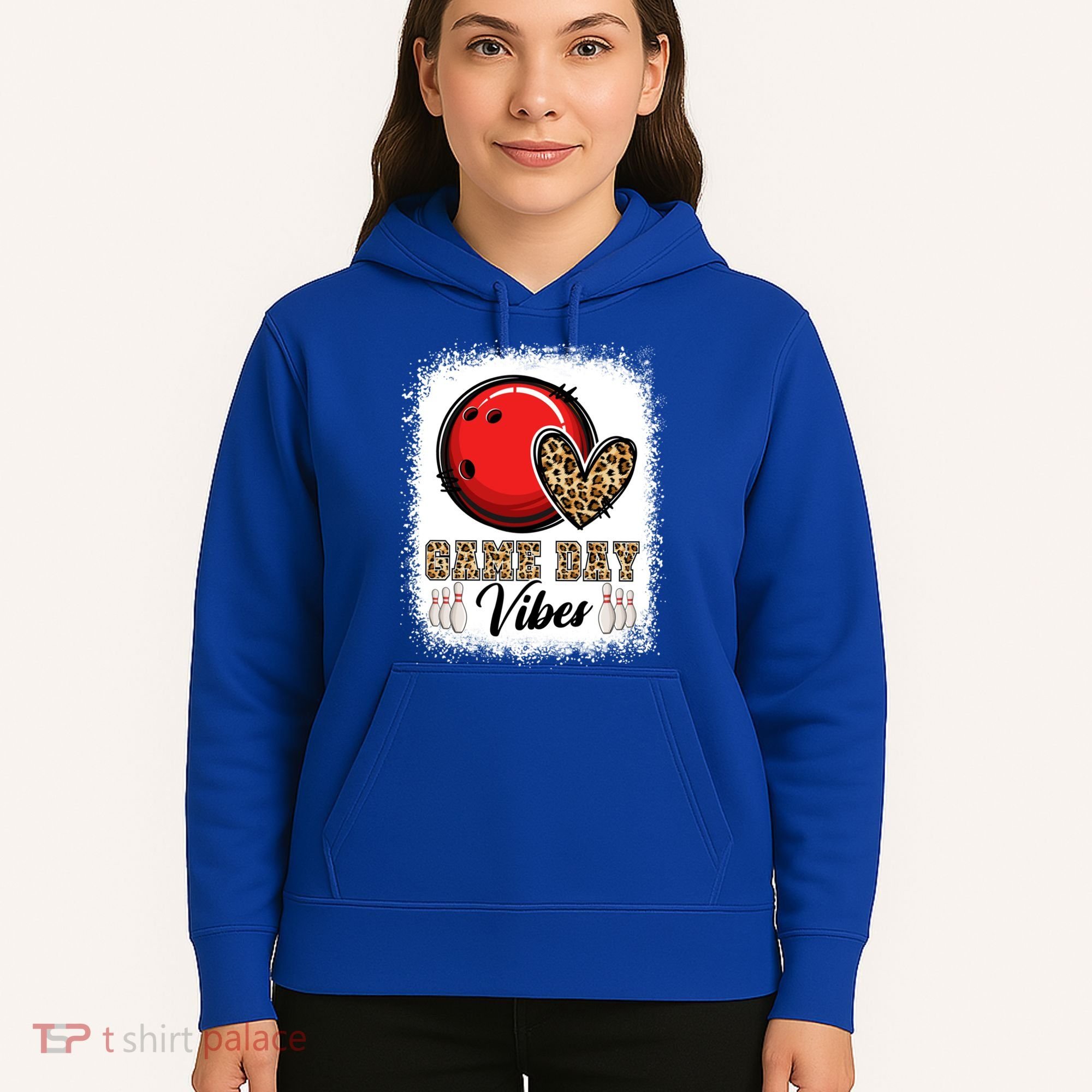 Bleached Bowling Game Day Vibes Bowling Mom Game Day Season Gift Hoodie