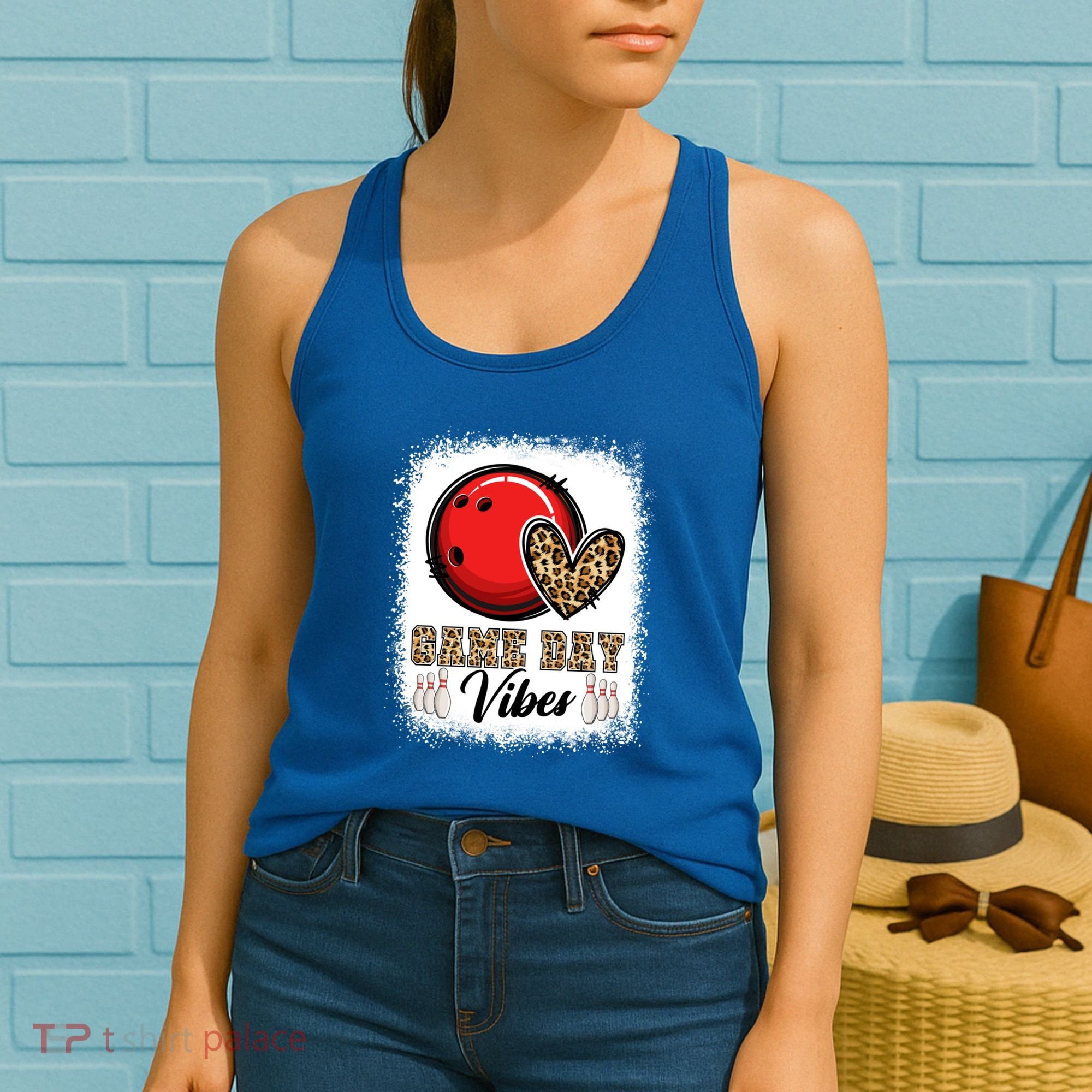 Bleached Bowling Game Day Vibes Bowling Mom Game Day Season Gift Women's Tank Top
