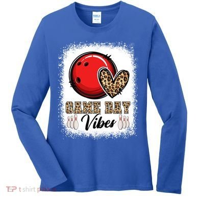 Bleached Bowling Game Day Vibes Bowling Mom Game Day Season Gift Women's Long Sleeve Shirt