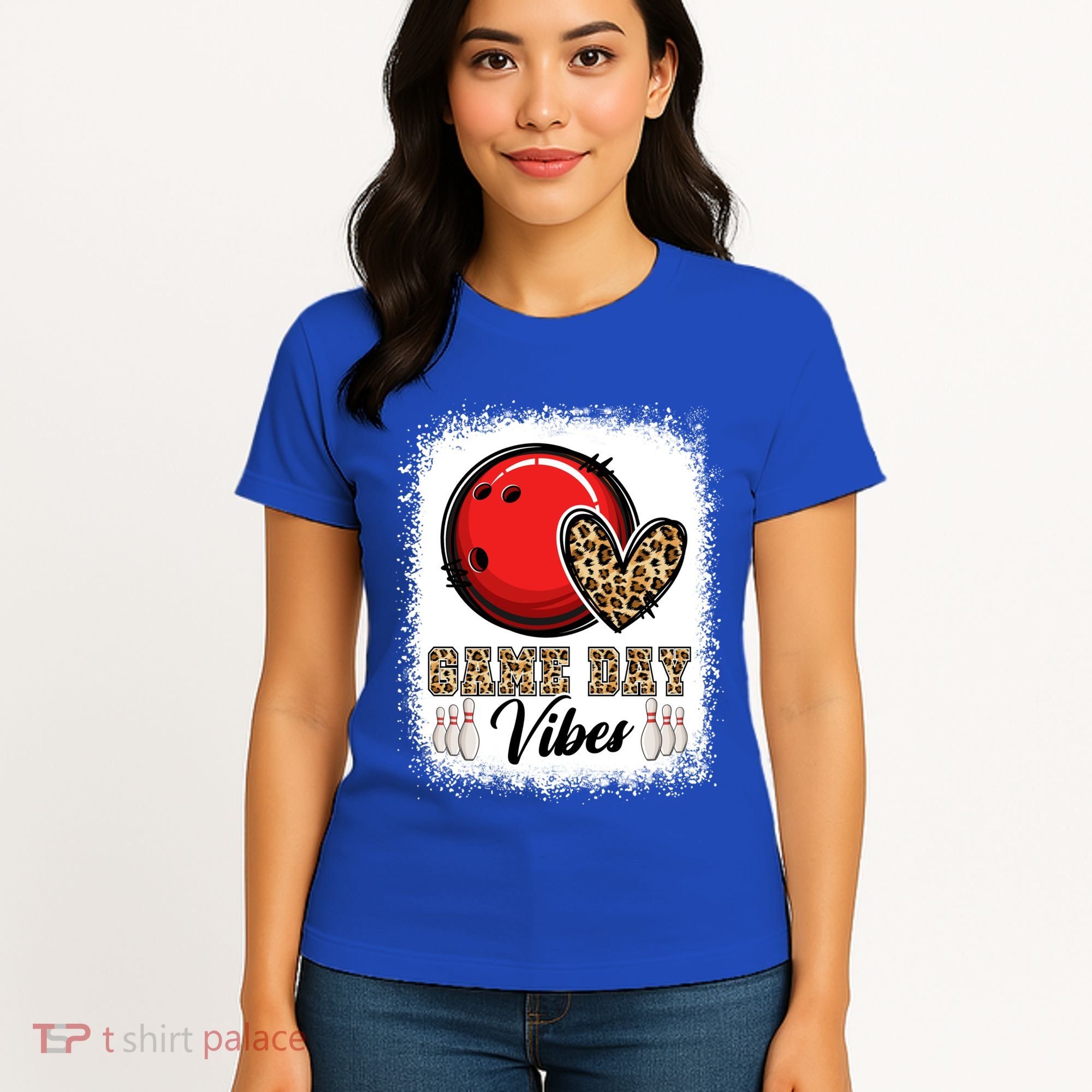 Bleached Bowling Game Day Vibes Bowling Mom Game Day Season Gift Women's T-Shirt