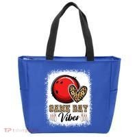 Bleached Bowling Game Day Vibes Bowling Mom Game Day Season Gift Tote Bag thumb 0