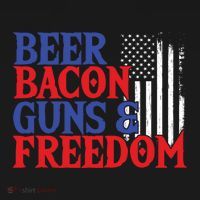 Beer Bacon Gun Freedom American Flag Usa Country Gift Women's Hoodie thumb 2