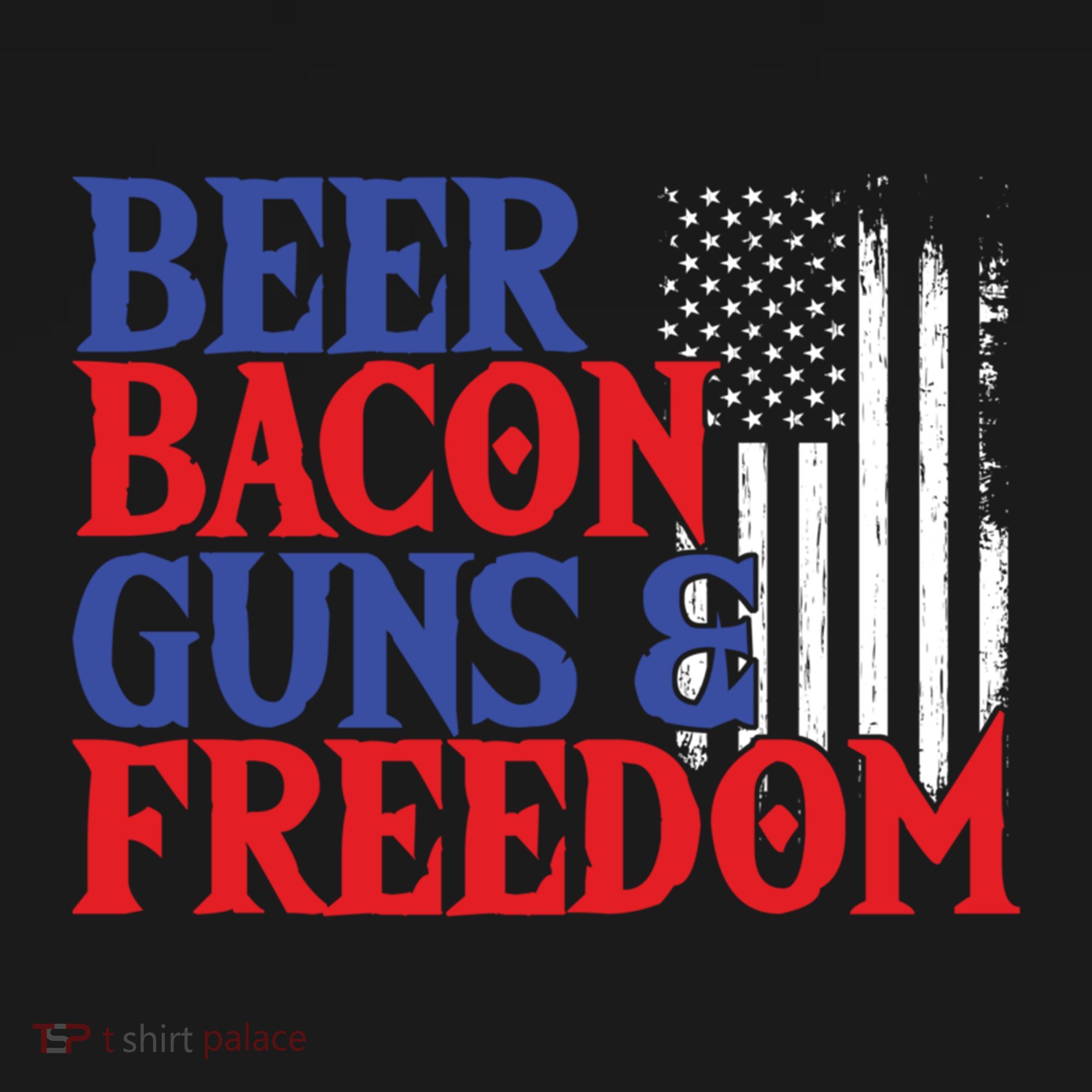 Beer Bacon Gun Freedom American Flag Usa Country Gift Women's Hoodie